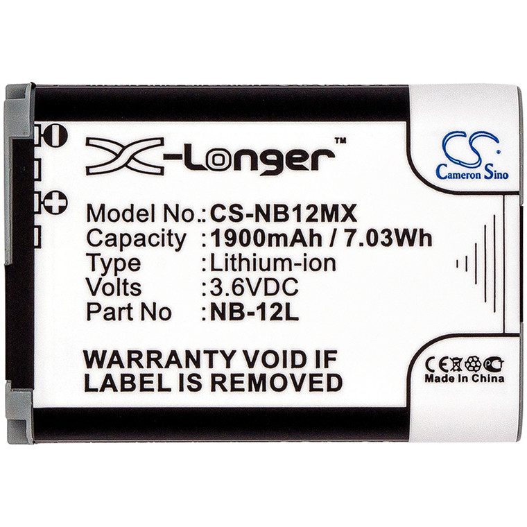 Battery for Canon LEGRIA Mini X PowerShot G1X mark II N100 VIXIA NB-12L NB12L