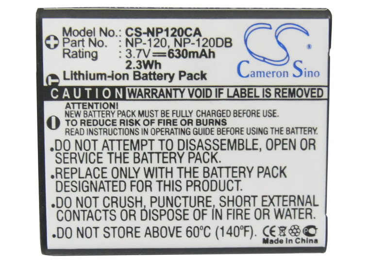 Battery for Casio Exilim EX-S200BK EX-S200 EX-ZS10 EX-ZS15 NP-120 NP-120DBA