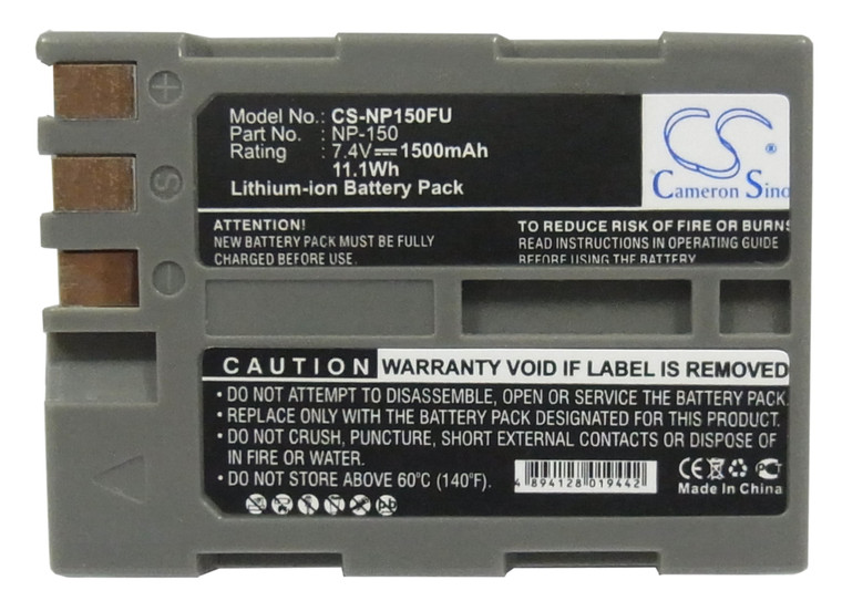 Battery for Fujifilm BC-150 FinePix S5 pro IS Pro NP-150 CS-NP150FU 7.4v 1500mAh