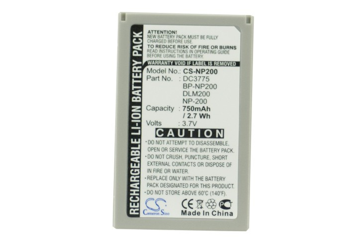 Battery for MINOLTA DiMAGE X Xg Xi DIMAGE Xt Biz NP-200 Camera CS-NP200 750mAh