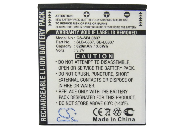 Battery for Samsung i5 L50 L60 L70 L80 NV10 NV3 NV5 NV7 NV8 SB-L0837 SLB-0837