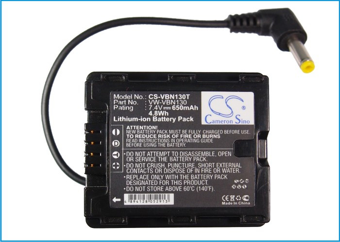 Battery for Panasonic VW-VBN130E VW-VBN130E-K HDC-HS900 HDC-SD800 VW-VBN130