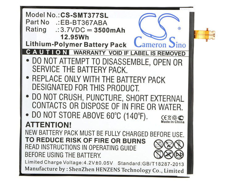 Battery for Samsung Galaxy Tab 5 A 8.0 2017 SM-T377 T380 EB-BT367ABA GH43-04539A