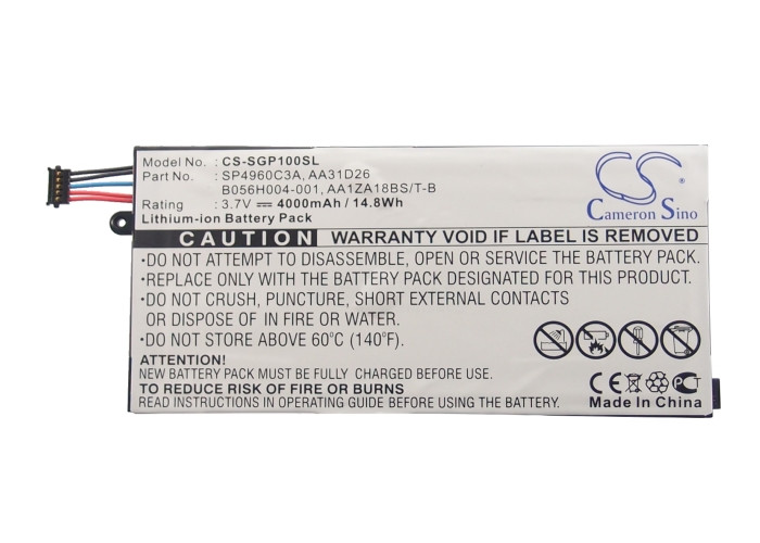 Battery for Samsung Galaxy Tab 7.0 P1000 P1010 AA31D26 B056H004-001 SP4960C3A