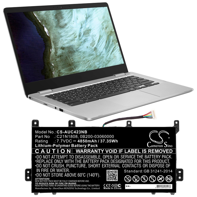 Battery for Asus C423 C423NA C523 C523NA 0B200-03060000 0B200-03130000 C21N1808