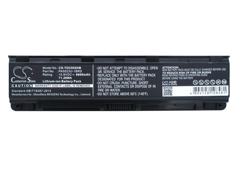 Battery for Toshiba Satellite L850 PA5023U-1BRS PA5024U-1BRS PABAS259 PABAS260