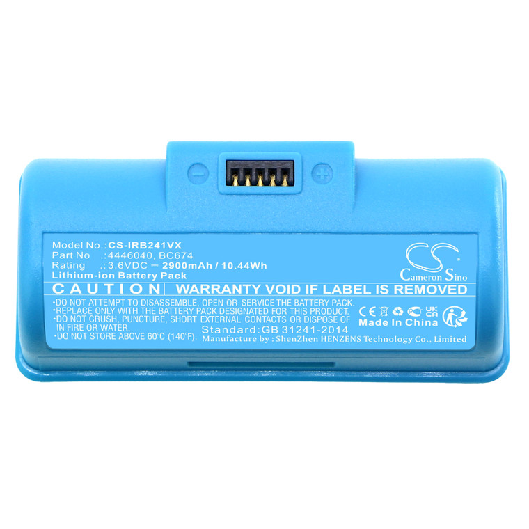 Battery for iRobot Braava Jet 244 245 240 241 Mopping Robot 4446040 BC674 2900mA