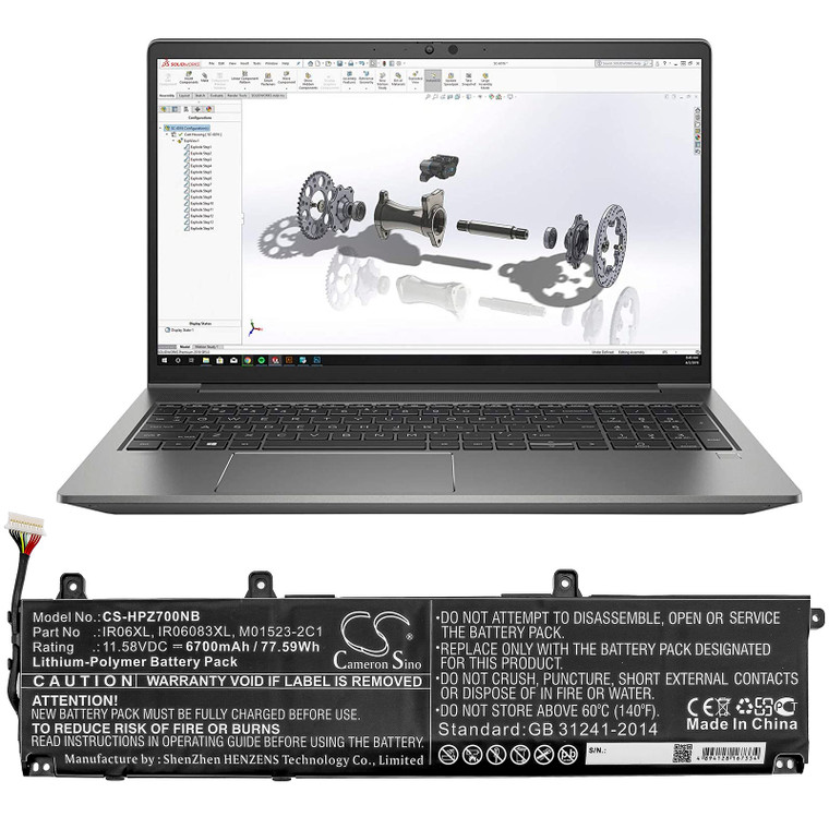Battery for HP ZBook Power G7 IR06083XL IR06XL M01523-2C1 Notebook CS-HPZ700NB