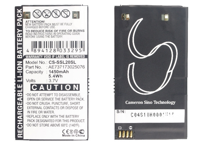 Battery for Sirius Stiletto SL2 AE737173025076 DAB Digital CS-SSL20SL 1450mAh