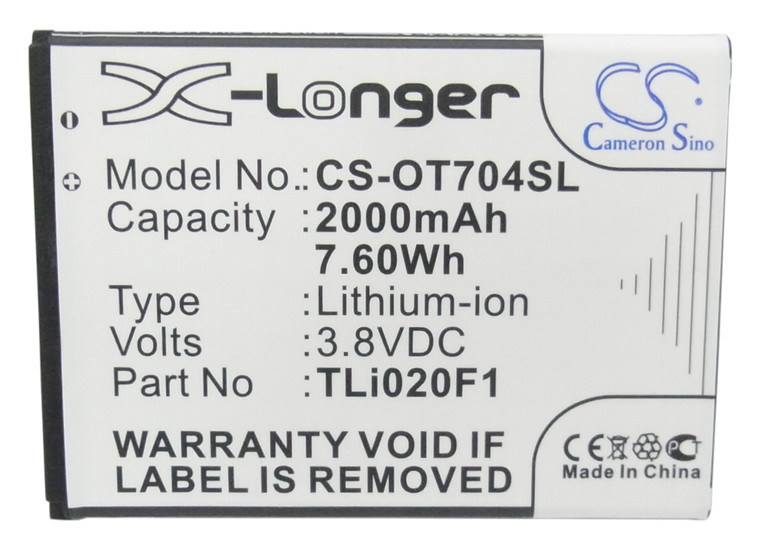 Battery for Alcatel 5044 5042 OneTouch Fierce 2 Pop C7 Vodafone VFD 500 TLi020F1