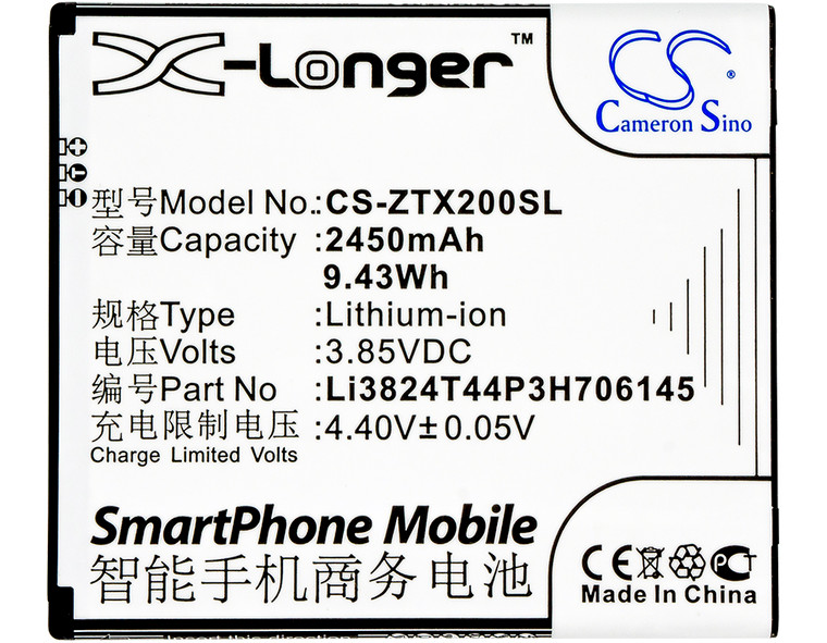 Battery for ZTE Grand X 2 X2 Z850 Li3824T44P3H706145 SmartPhone CS-ZTX200SL