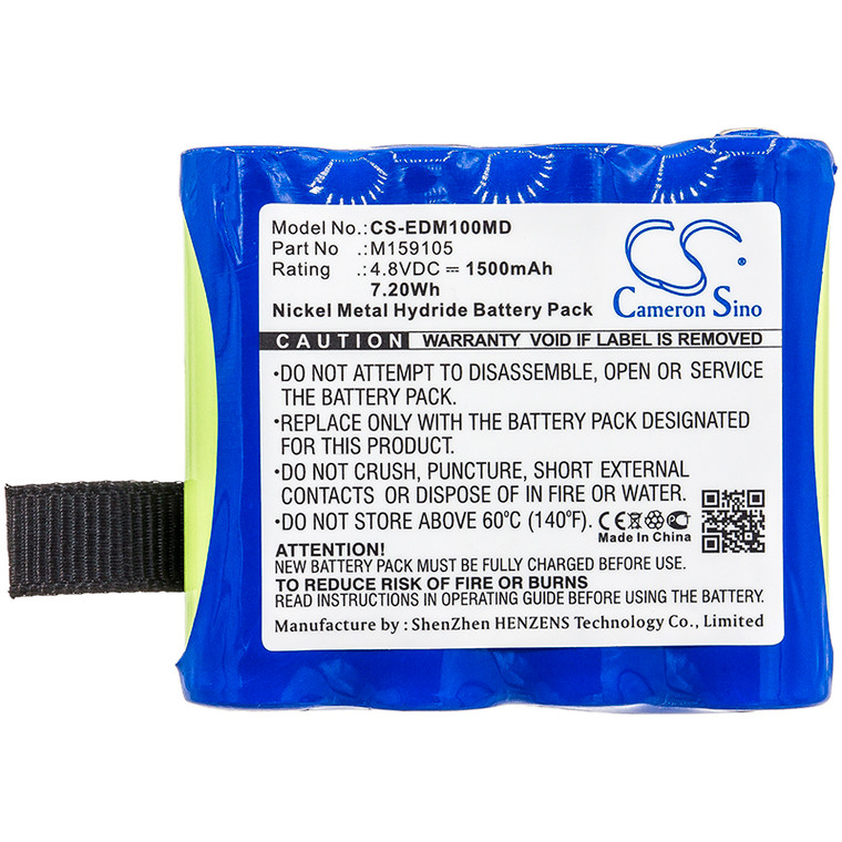 Battery for EDAN CS-01 H100 H100B H100N 4XNR49AA1500P M159105 CS-EDM100MD 1500mA