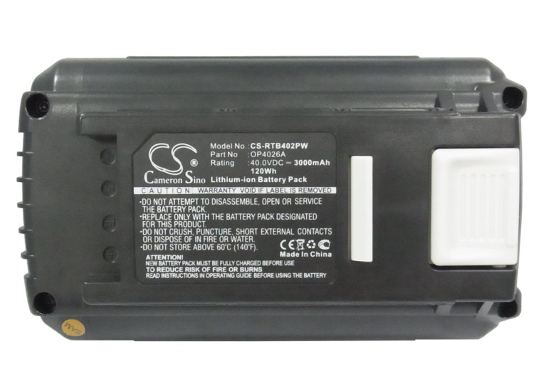 Battery for Ryobi 40V OP4026A OP4026 OP40401 OP40501 OP40602 OP4015 3000mAh