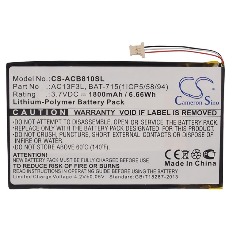 Battery for Acer B1-A71 Iconia B1-A71-83174G00nk Tab B1 BAT-715 KT.0010G.002D
