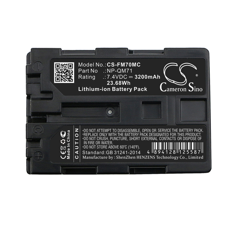 Battery for Sony CCD-TRV108 CCD-TRV308 TRV608 NP-FM70 NP-FM71 NP-QM70 NP-QM71