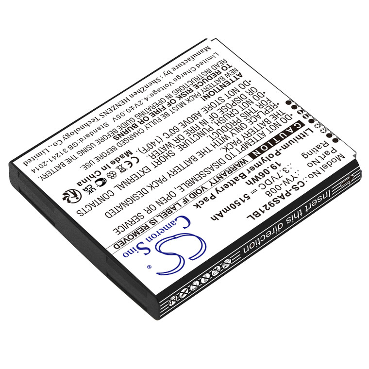 Battery for Pax A920 Pro YW-008 Payment Terminal CS-PAS921BL 3.7v 5150mAh