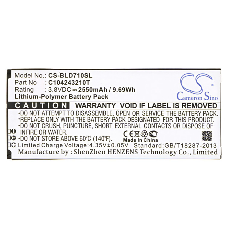 Battery for BLU D710 D710X N030 N030L Neo 5.5 Studio K C104243210T CS-BLD710SL