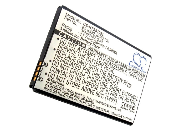 Battery for HTC Google 35H00152-00M 35H00159-00M BA S530 S590 BG32100 BH11100
