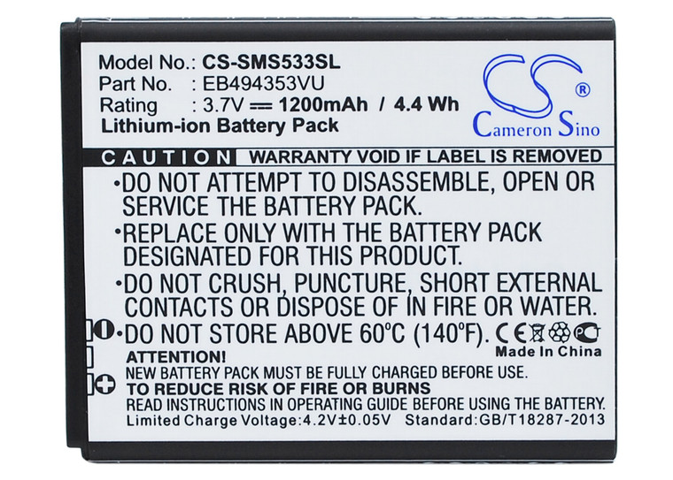 Battery for Samsung Galaxy Mini Star Dart DoubleTime 551 EB494353VA EB494353VU