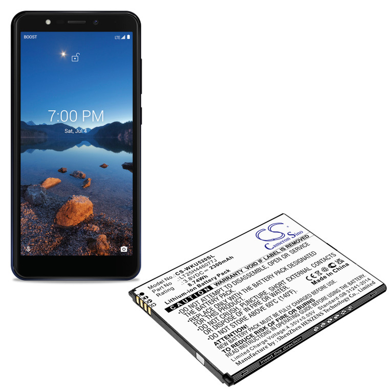 Battery for Wiko LT25H446077J RIDE 2 U520AS SmartPhone CS-WKU520SL 3.8V Li-ion