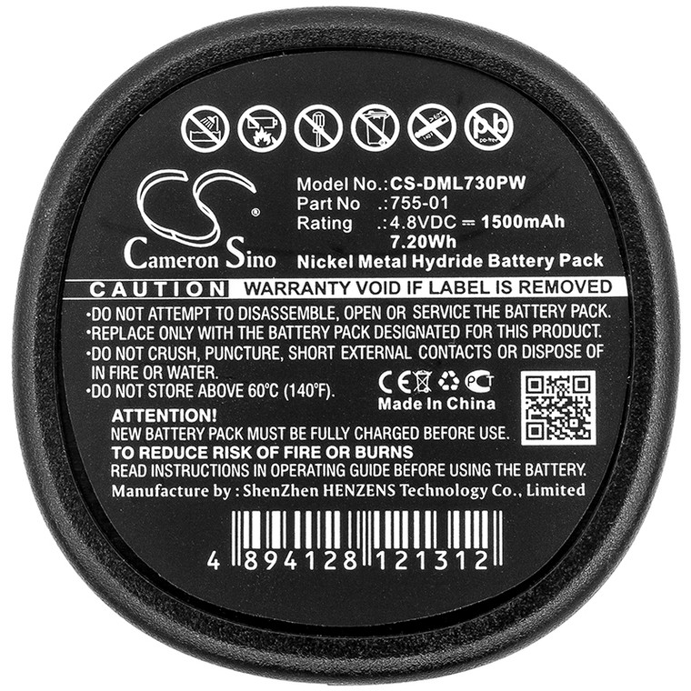 Battery for Dreme 755-01 7300-N/8 MiniMite 4.8-Volt Cordless Rotary CS-DML730PW