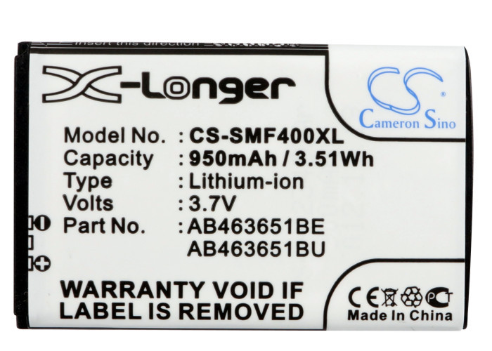 Battery for Samsung AB463651BC AB463651BE AB463651BEC AB463651BU Blade Chat 322