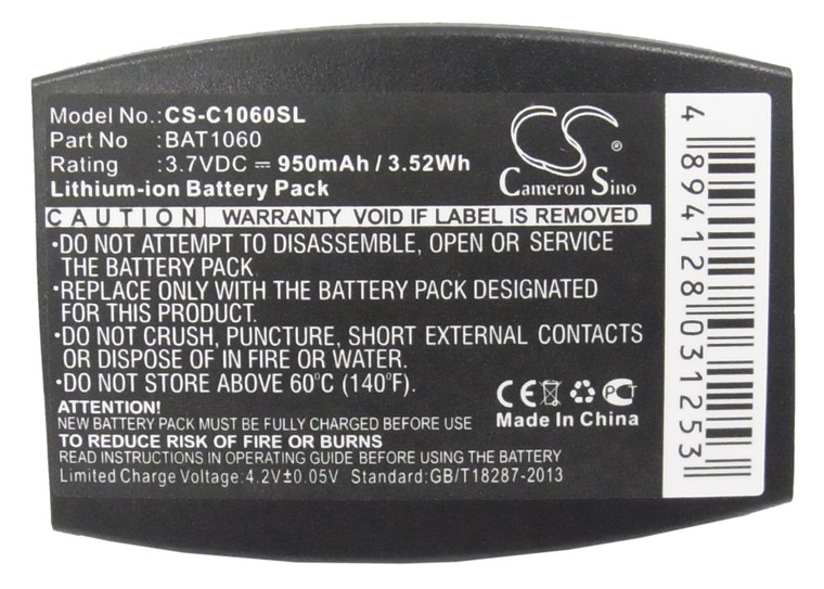 Battery for 3M BAT1060 RF1060 C1060 XT-1 Wireless Drive-Thru Intercom Headset
