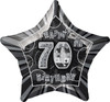 GLITZ BLACK 70th HB STAR 50cm (20") FOIL BALLOON Code 55159