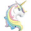 G72031 39 INCH MACARON UNICORN HEAD FOIL BALLOON. INC HELIUM & RIBBON