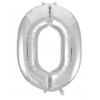 213700 0 NUMERAL SILVER FOIL BALLOON 87CM/34 INCH . INC HELIUM, WEIGHT, RIBBON