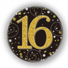 16TH SPARKLING FIZZ BLACK & GOLD BADGE 75MM