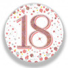 18TH SPARKLING FIZZ ROSE GOLD BADGE 75MM