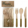 ECO WOODEN CUTLERY SETS GOLD  (6 EACH FORK KNIFE SPOON )