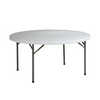 Round White Resin Table 165cm - seats 8