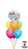 Bubble crown 6 plain sorbet balloons underneath 
Weight includes hi float for long lasting bouquet