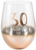 30th Stemless Wine Glass - Various Designs