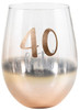 40th Stemless Wine Glass - Various Designs