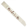 Bride to Be Sash Cream with Rose Gold writing