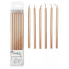 Rose Gold Metallic Slim Candles 120mm with Holders P12