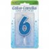 Glitter Numeral #6 Blue 7.5cm