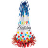 BRIGHT BIRTHDAY LARGE CONE HAT W/FOIL FRINGE