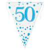 Sparkling Fizz Blue 50th Birthday Bunting 3.9m