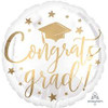 Congrats Grad White 45cm Foil Balloon