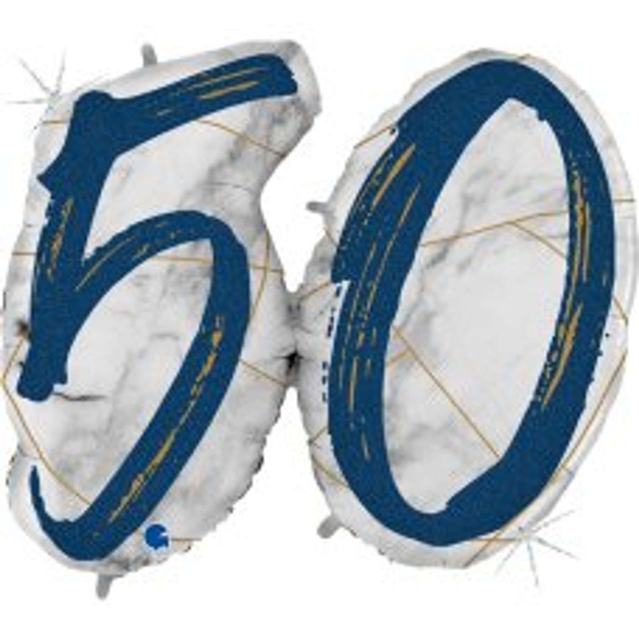 G31005GHB DOUBLE DIGIT MARBLE MATE BLUE AGE 50 36INCH/91CM FOIL BALLOON