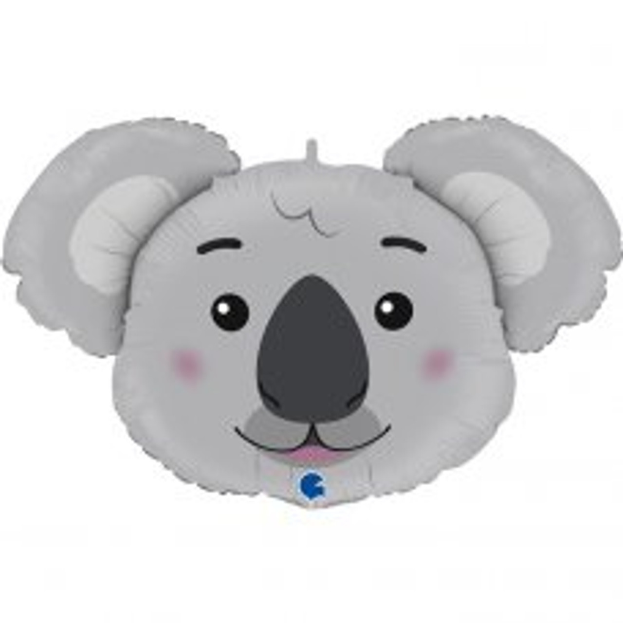 G72009 37 INCH KOALA HEAD FOIL BALLOON. INC HELIUM & RIBBON