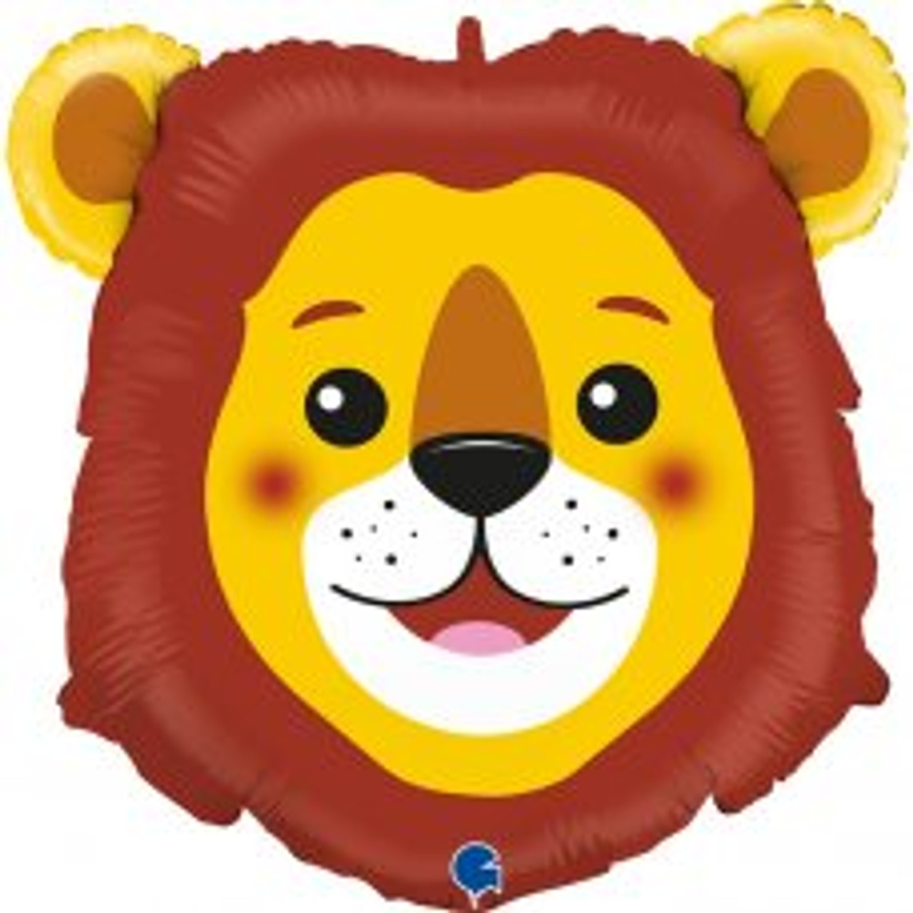 G72010 29 INCH LION HEAD FOIL BALLOON. INC HELIUM & RIBBON