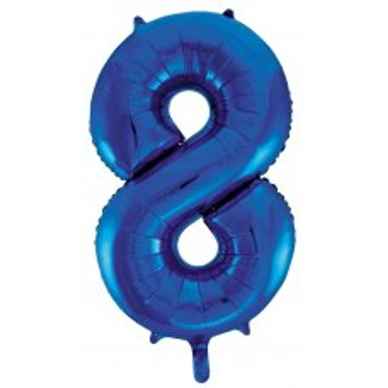 213738 8 NUMERAL BLUE FOIL BALLOON 87CM/34 INCH . INC HELIUM, WEIGHT, RIBBON