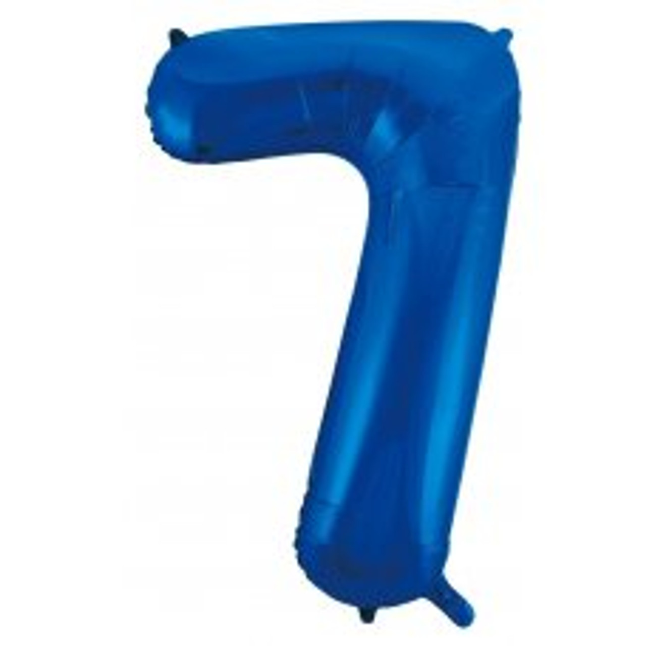 213737 7 NUMERAL BLUE FOIL BALLOON 87CM/34 INCH . INC HELIUM, WEIGHT, RIBBON