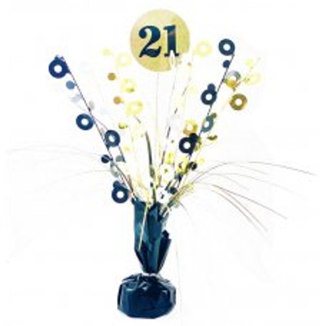 207375 21ST BLACK & GOLD CENTREPIECE