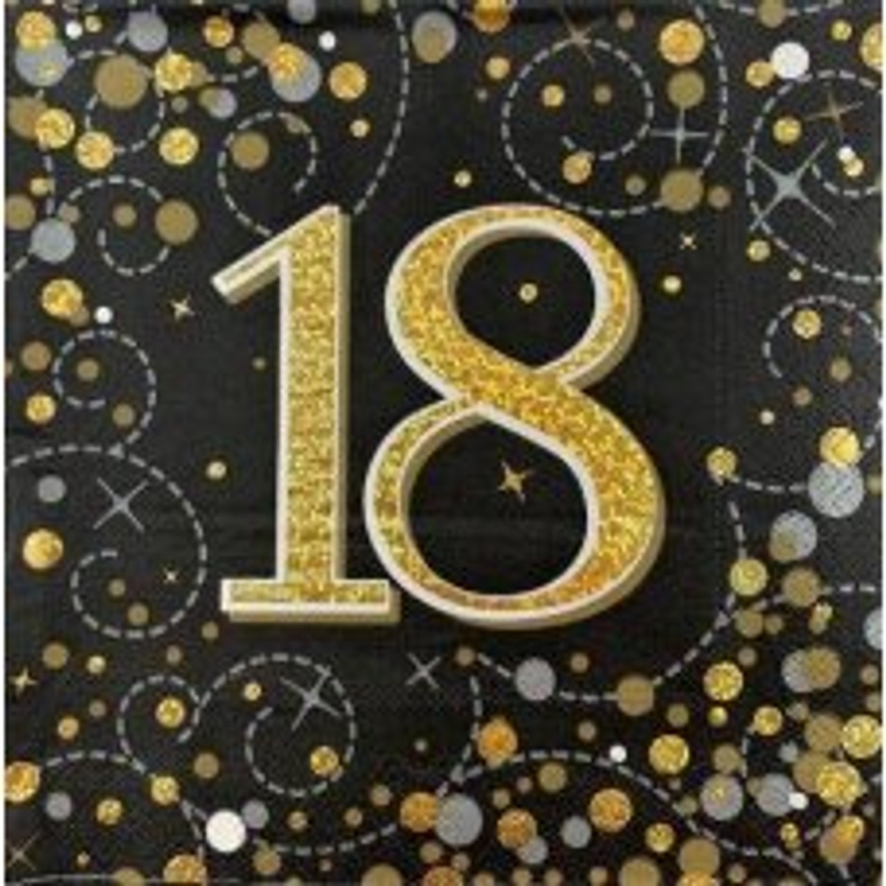 SPARKLING FIZZ BLACK GOLD 18 NAPKINS PACK 16